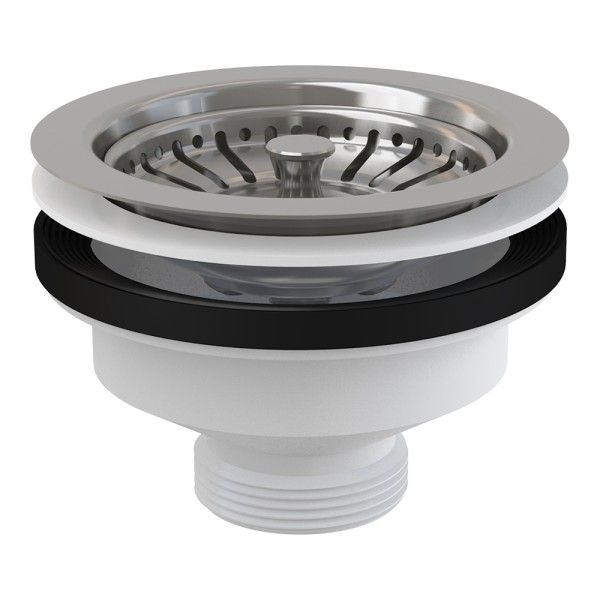 Донный клапан сифона для мойки 6/4" с нержавеющей peшeткой DN115