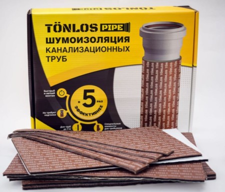 TONLOS PIPE - материал для шумоизоляции канализационных труб. На трубу 2,9 м