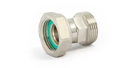 Соединение (НВ) с накидной гайкой плоской прокладкой никелированное