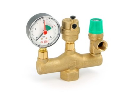 Группа безопасности котла латунь Присоединение:Rp 1'