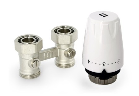 Комплект нижнего подключения для радиаторов Kermi, Rifar, прямой Модель:DX для вентилей M30 x 1,5