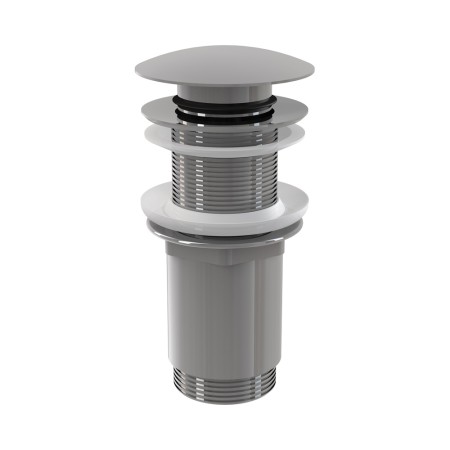 Донный клапан сифона для умывальника CLICK/CLACK 5/4",цельнометаллический с большой заглушкой, без перелива, для пластиковых и стеклянных умывальников