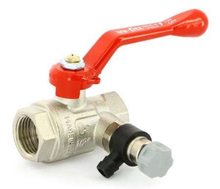 Кран шаровой ВВ с дренажным вентилем ручка Размер:1/2'