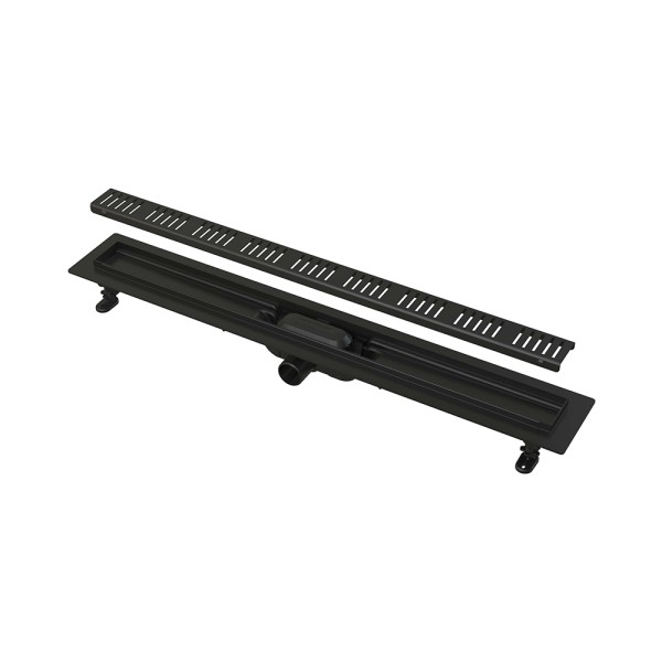 Водоотводящий желоб APZ10, с порогами для перфорированной решетки, черный-мат