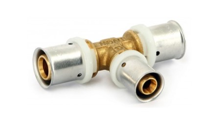 Тройник пресс редукционный (редукция среднего отвода) Размер:32 x 26 x 32