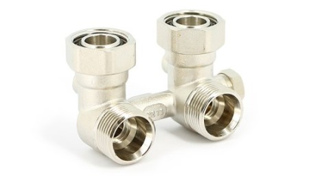 Узел угловой НВ EK радиаторный со встроенными кранами и байпасом Размер:3/4'ЕК х 3/4'ЕК