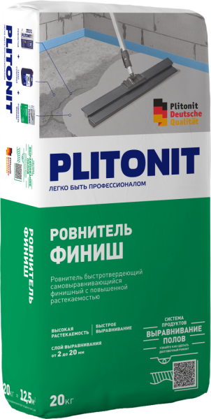 PLITONIT Финиш -20 Ровнитель быстротвердеющий самовыравнивающийся финишный