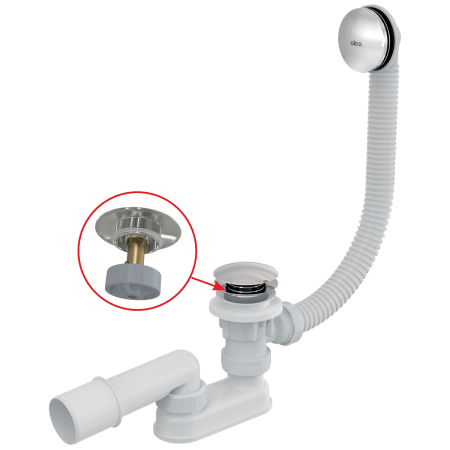 Сифон для ванны CLICK/CLACK, металл