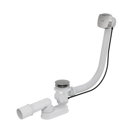 Сифон для ванны полуавтомат, большая пробка, хром