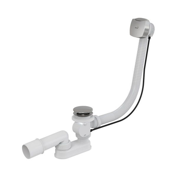 Сифон для ванны полуавтомат, большая пробка, хром