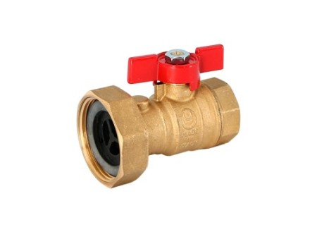 Кран шаровой ВВ с накидной гайкой и обратным клапаном Размер: 1' х 1 1/2'