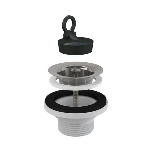 Донный клапан сифона для умывальника 5/4" с нержавеющей peшeткой DN63