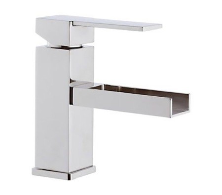 Смеситель Remer Qubika cascata для раковины, каскадный излив, без д/к, хром