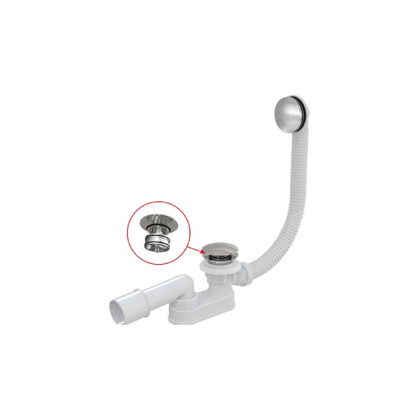 Сифон для ванны CLICK/CLACK, металл