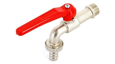 Кран садовый шаровой Н со штуцером ручка Размер:1/2'