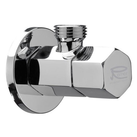 Угловой вентиль Remer квадратный для подключения смесителя 1/2 х 1/2, хром
