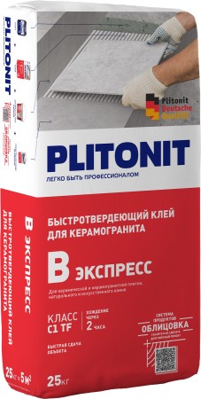 PLITONIT Вб -5 клей для плитки быстротвердеющий, класс С1 ТF