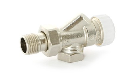 Вентиль термостатический угловой-осевой с разъёмным соединением THERMO Размер:1/2'