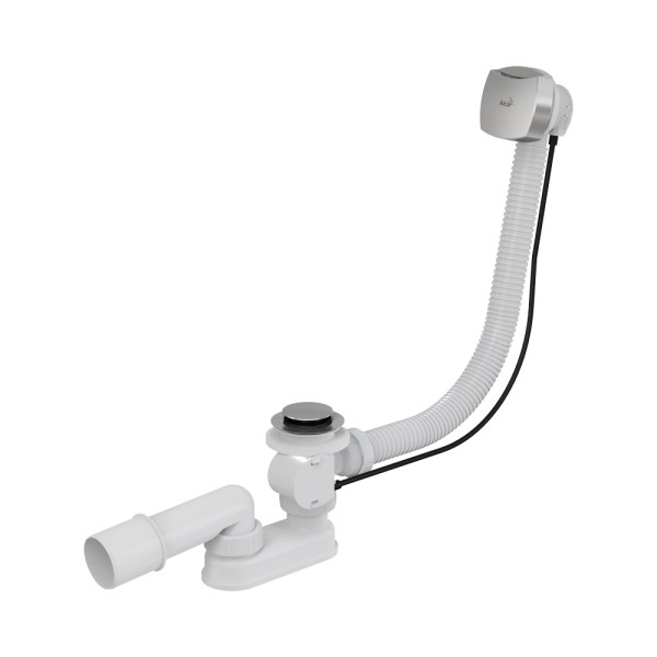 Сифон для ванны полуавтомат, малая пробка, хром