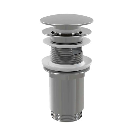 Донный клапан сифона для умывальника CLICK/CLACK 5/4", цельнометаллический, большая заглушка