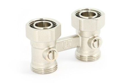 Узел прямой НВ евроконус радиаторный со встроенными кранами Размер:3/4'ЕК х 3/4'ЕК